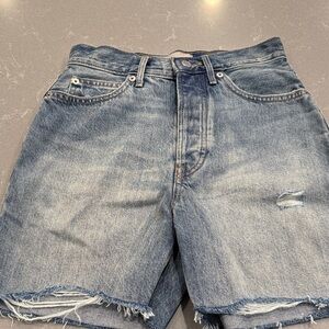 Everlane Light Blue Distressed Jean Shorts